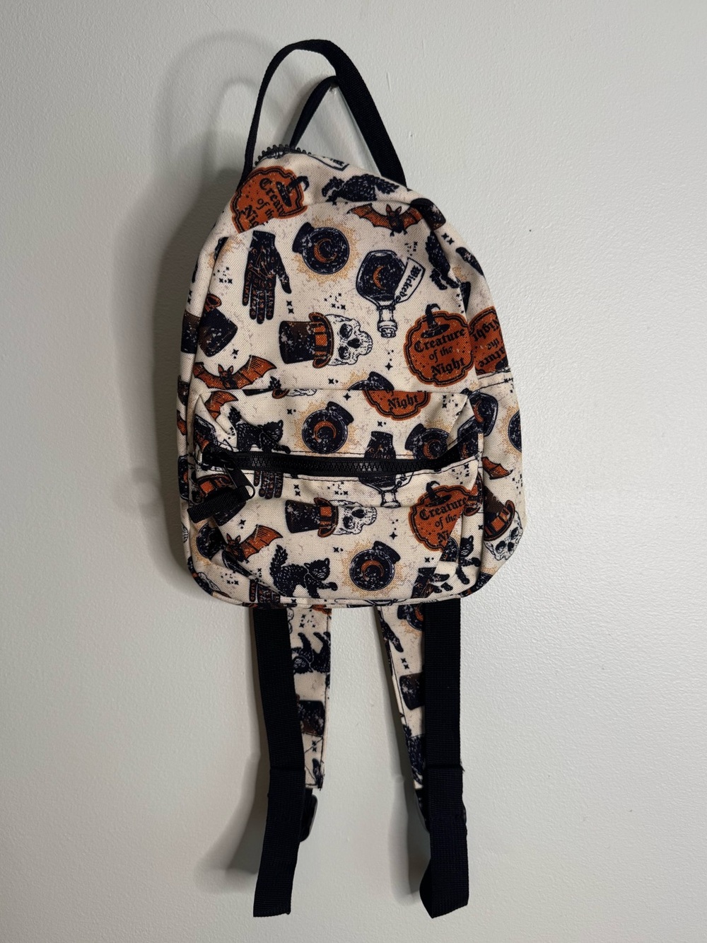 NWT Goth Halloween Print Mini Backpack
